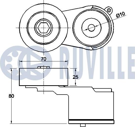 Ruville 542443 - Натягувач ременя, клинові зуб. autocars.com.ua