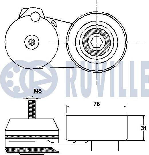 Ruville 542448 - Натягувач ременя, клинові зуб. autocars.com.ua