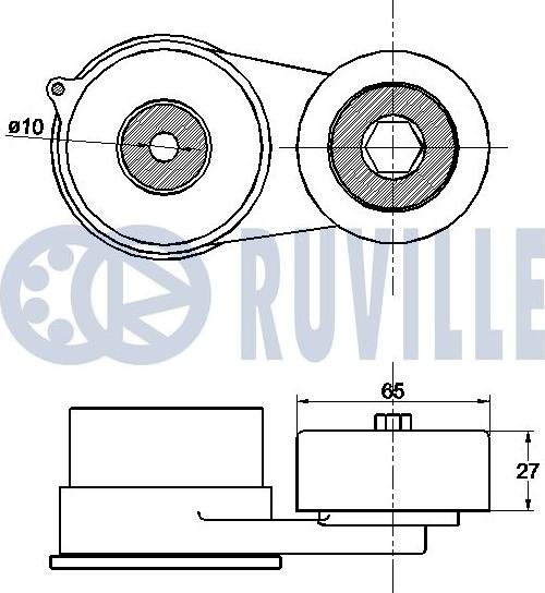 Ruville 542449 - Натягувач ременя, клинові зуб. autocars.com.ua