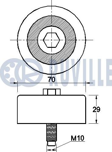 Ruville 542450 - Направляющий ролик, поликлиновый ремень avtokuzovplus.com.ua