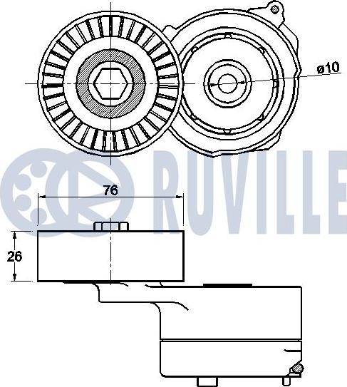 Ruville 542457 - Натяжитель, поликлиновый ремень avtokuzovplus.com.ua