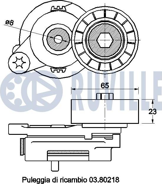 Ruville 542467 - Натяжитель, поликлиновый ремень avtokuzovplus.com.ua