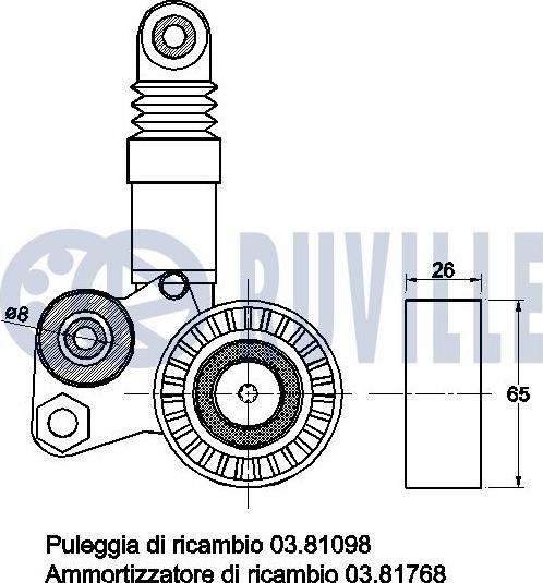 Ruville 542468 - Натягувач ременя, клинові зуб. autocars.com.ua