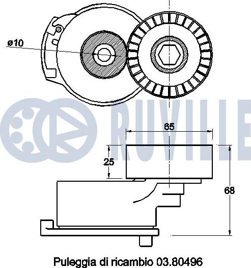 Ruville 542470 - Натяжитель, поликлиновый ремень avtokuzovplus.com.ua