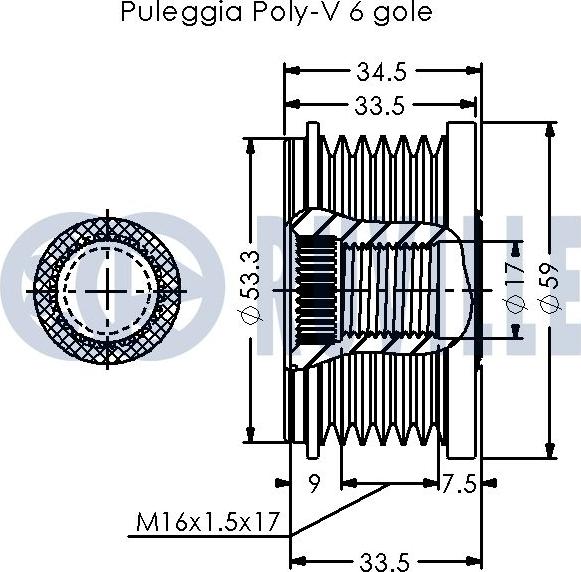 Ruville 542505 - Ремінний шків, генератор autocars.com.ua