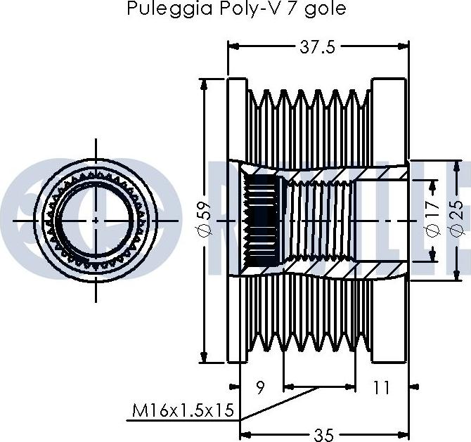 Ruville 542507 - Шкив генератора, муфта avtokuzovplus.com.ua