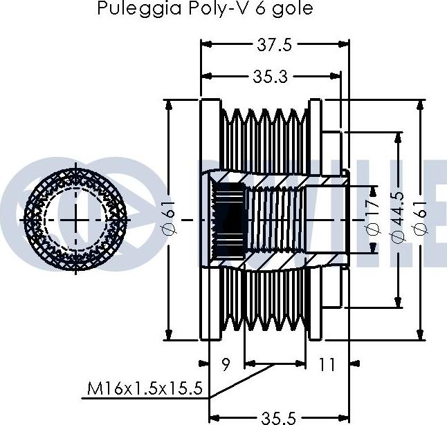 Ruville 542508 - Шкив генератора, муфта avtokuzovplus.com.ua