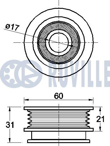 Ruville 542514 - Паразитний / провідний ролик, поліклиновий ремінь autocars.com.ua