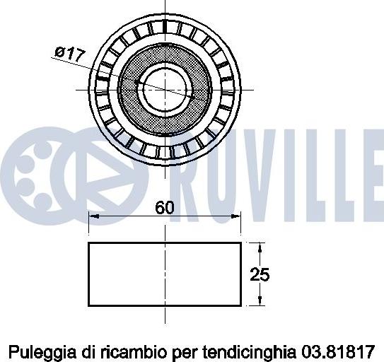 Ruville 542520 - Паразитний / провідний ролик, поліклиновий ремінь autocars.com.ua