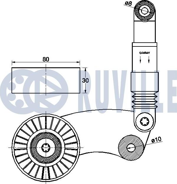 Ruville 542525 - Натягувач ременя, клинові зуб. autocars.com.ua