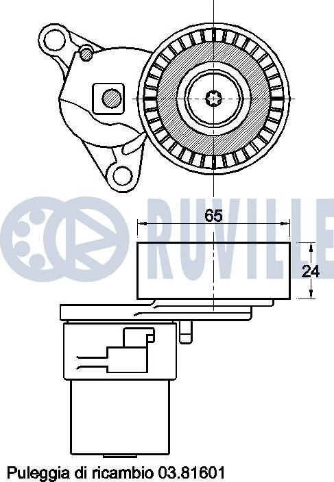 Ruville 542529 - Натягувач ременя, клинові зуб. autocars.com.ua