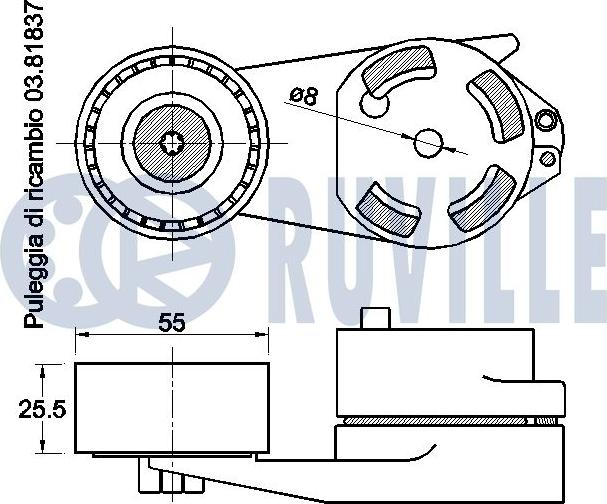 Ruville 542537 - Натягувач ременя, клинові зуб. autocars.com.ua