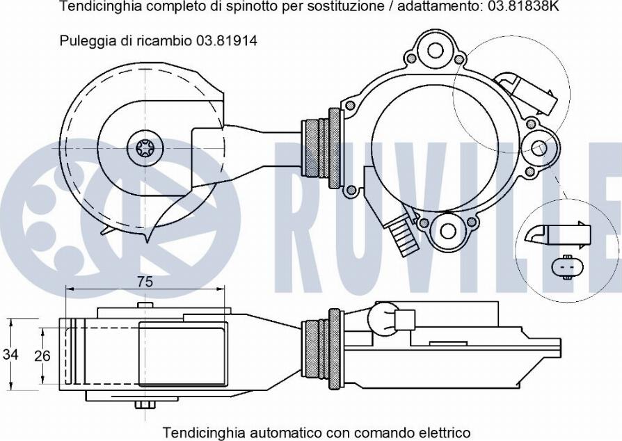 Ruville 542539 - Натягувач ременя, клинові зуб. autocars.com.ua