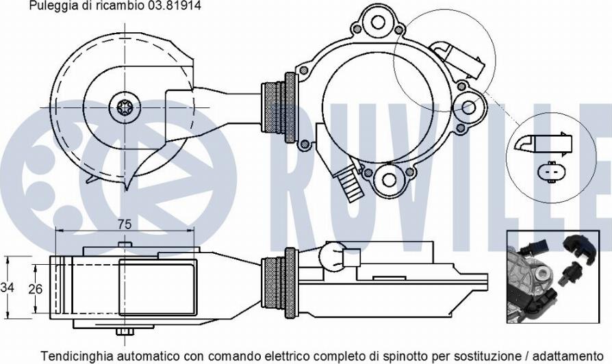 Ruville 542540 - Натягувач ременя, клинові зуб. autocars.com.ua