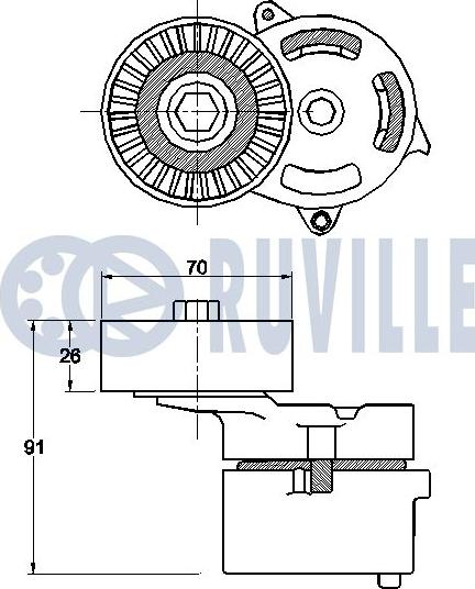 Ruville 542548 - Натягувач ременя, клинові зуб. autocars.com.ua