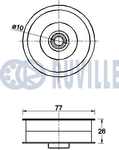 Ruville 542551 - Паразитний / Провідний ролик, зубчастий ремінь autocars.com.ua