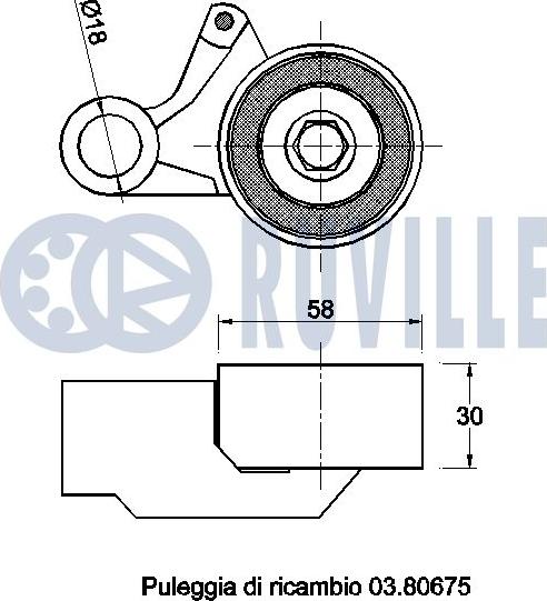 Ruville 542553 - Натяжна ролик, ремінь ГРМ autocars.com.ua