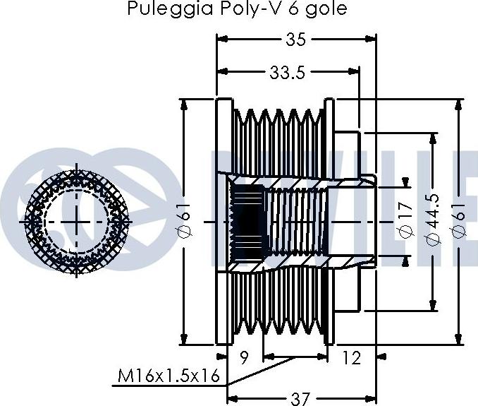 Ruville 542555 - Ремінний шків, генератор autocars.com.ua