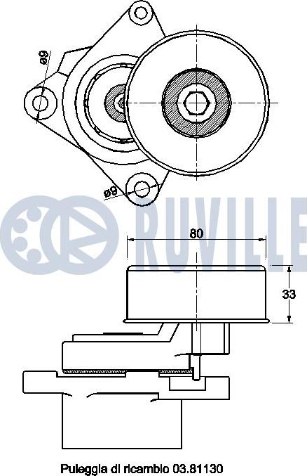 Ruville 542559 - Натягувач ременя, клинові зуб. autocars.com.ua