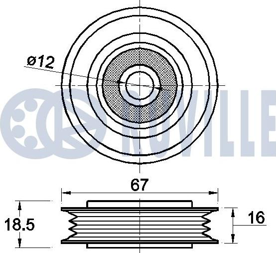 Ruville 542579 - Направляющий ролик, поликлиновый ремень avtokuzovplus.com.ua