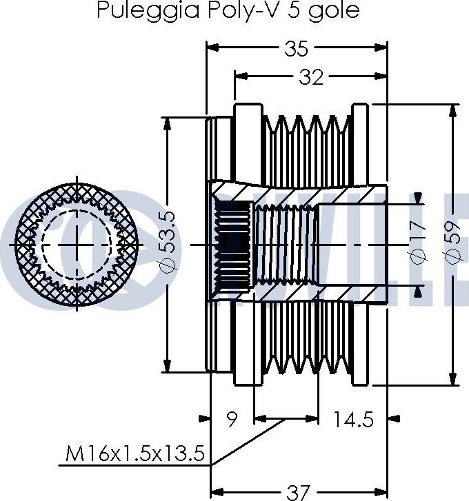 Ruville 542588 - Шкив генератора, муфта autodnr.net