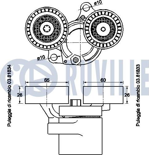 Ruville 542589 - Натяжитель, поликлиновый ремень avtokuzovplus.com.ua