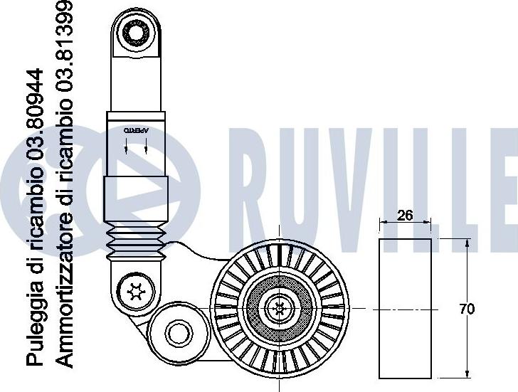 Ruville 542592 - Натяжитель, поликлиновый ремень avtokuzovplus.com.ua