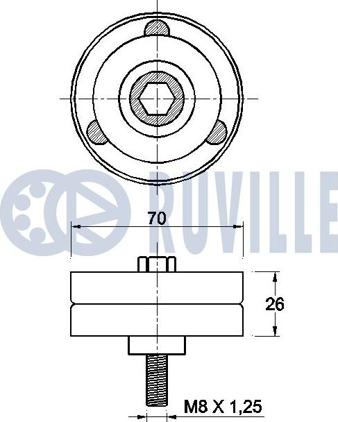 Ruville 542601 - Паразитний / провідний ролик, поліклиновий ремінь autocars.com.ua