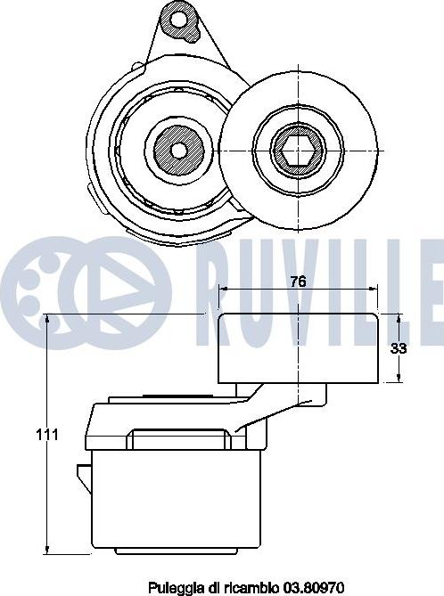 Ruville 542604 - Натягувач ременя, клинові зуб. autocars.com.ua