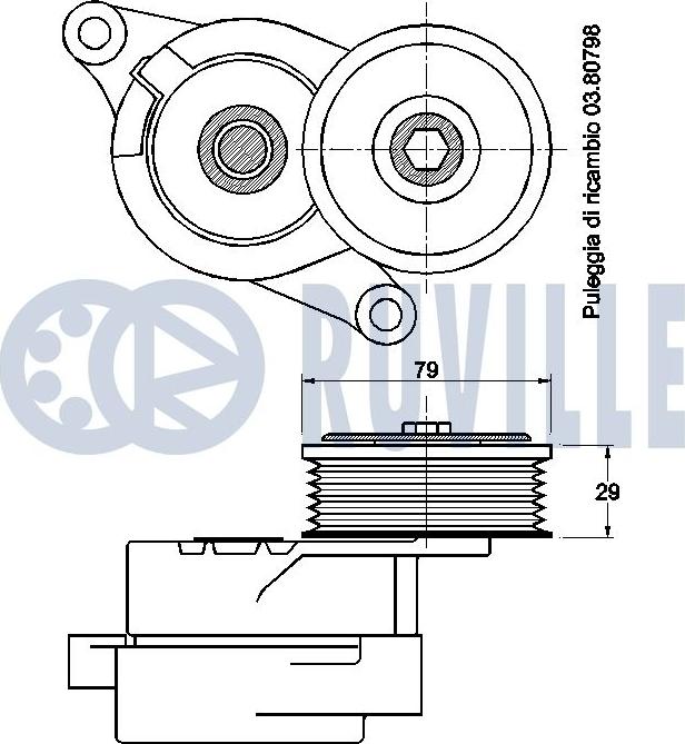 Ruville 542607 - Натягувач ременя, клинові зуб. autocars.com.ua