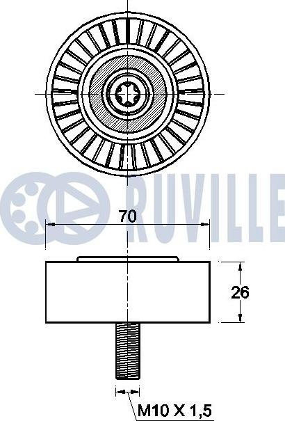 Ruville 542612 - Направляющий ролик, поликлиновый ремень avtokuzovplus.com.ua