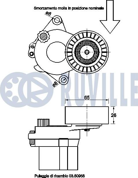 Ruville 542629 - Натягувач ременя, клинові зуб. autocars.com.ua