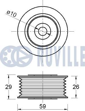 Ruville 542661 - Паразитний / провідний ролик, поліклиновий ремінь autocars.com.ua