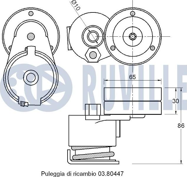 Ruville 542663 - Натягувач ременя, клинові зуб. autocars.com.ua