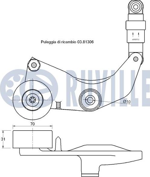 Ruville 542669 - Натягувач ременя, клинові зуб. autocars.com.ua