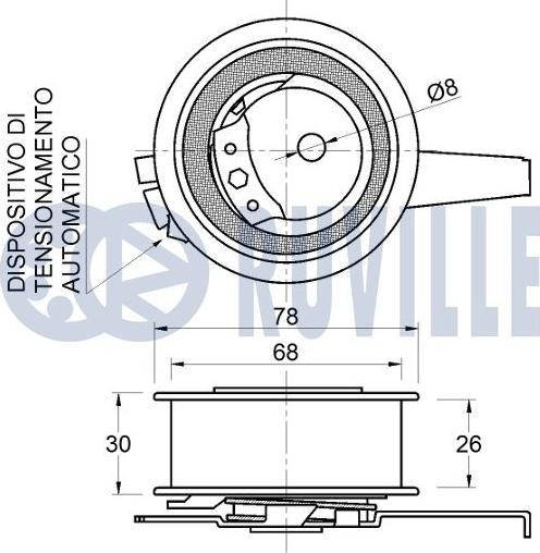 Ruville 542679 - Натяжна ролик, ремінь ГРМ autocars.com.ua