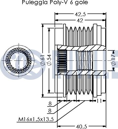 Ruville 542680 - Шкив генератора, муфта avtokuzovplus.com.ua