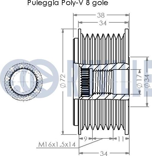 Ruville 542692 - Шкив генератора, муфта avtokuzovplus.com.ua