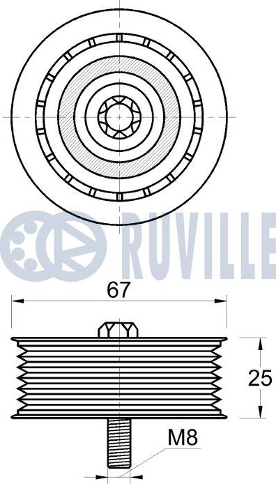 Ruville 542697 - Паразитний / провідний ролик, поліклиновий ремінь autocars.com.ua