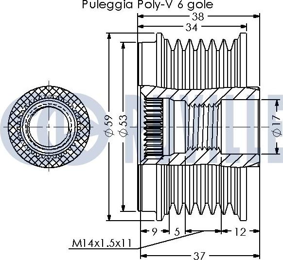 Ruville 542699 - Шкив генератора, муфта avtokuzovplus.com.ua