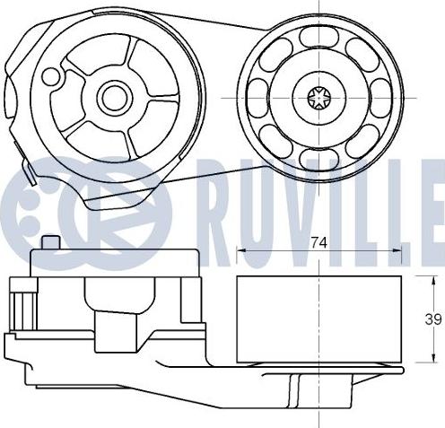 Ruville 542704 - Натягувач ременя, клинові зуб. autocars.com.ua