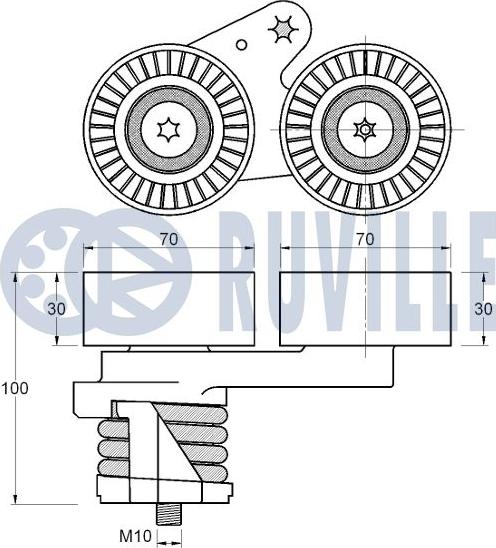 Ruville 542737 - Натягувач ременя, клинові зуб. autocars.com.ua