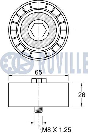 Ruville 542742 - Паразитний / провідний ролик, поліклиновий ремінь autocars.com.ua