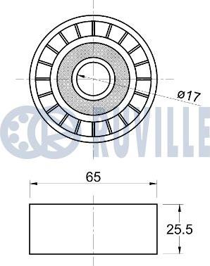 Ruville 542747 - Направляющий ролик, поликлиновый ремень avtokuzovplus.com.ua