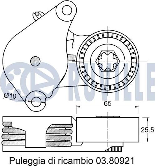 Ruville 542748 - Натяжитель, поликлиновый ремень avtokuzovplus.com.ua