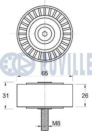 Ruville 542750 - Паразитний / провідний ролик, поліклиновий ремінь autocars.com.ua