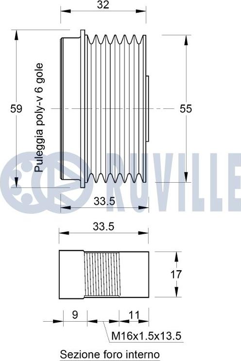 Ruville 542757 - Ремінний шків, генератор autocars.com.ua