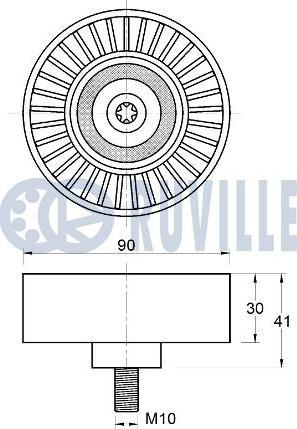 Ruville 542759 - Паразитний / провідний ролик, поліклиновий ремінь autocars.com.ua