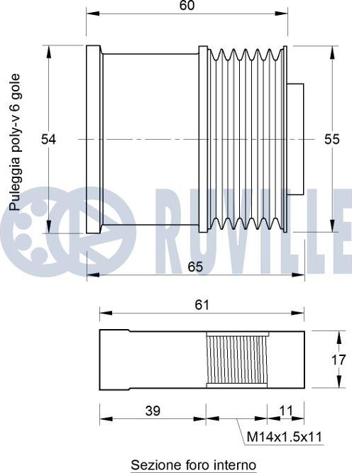 Ruville 542766 - Ремінний шків, генератор autocars.com.ua