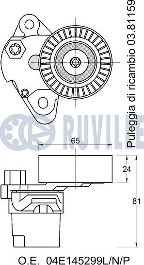 Ruville 542768 - Натяжитель, поликлиновый ремень avtokuzovplus.com.ua